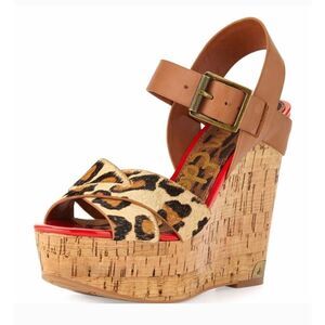 Sam Edelman Leopard Print Wedge Sandals
